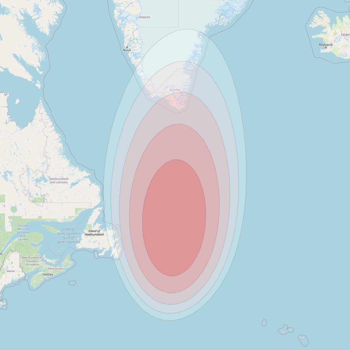 SES 14 at 47° W downlink Ku-band H02 User Spot beam coverage map