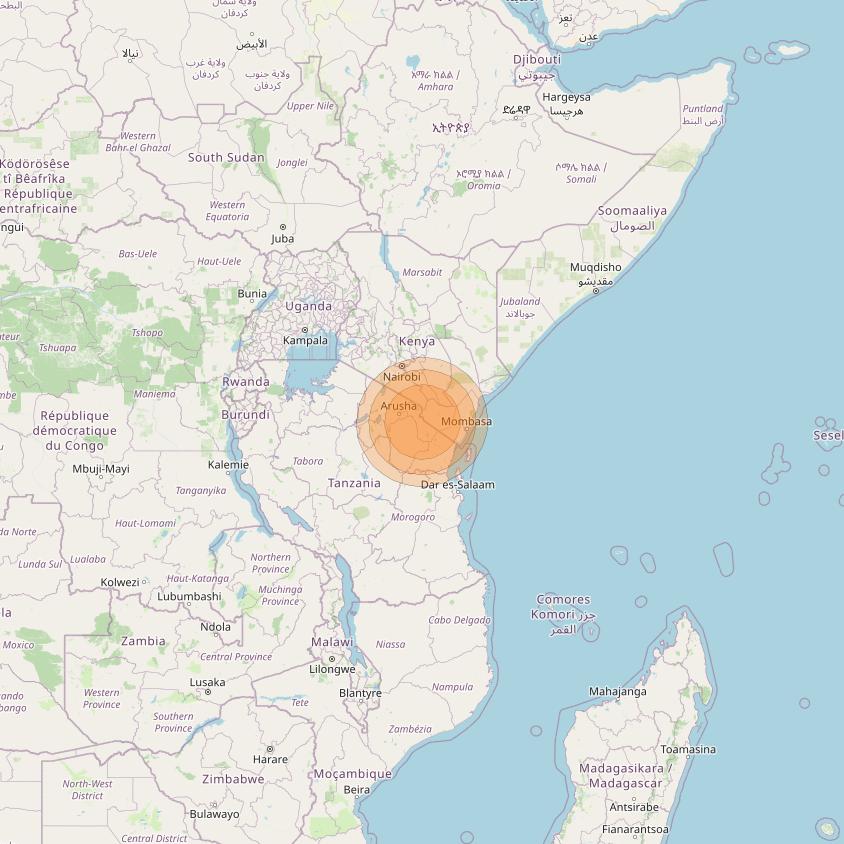 Al Yah 2 at 48° E downlink Ka-band Spot 48 User beam coverage map