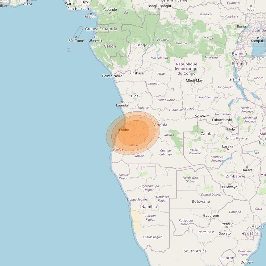 Al Yah 2 at 48° E downlink Ka-band Spot 53 User beam coverage map