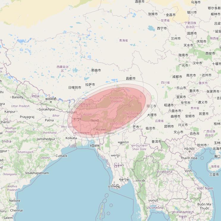 GSAT 19 at 48° E downlink Ku-band S04 Spot beam coverage map