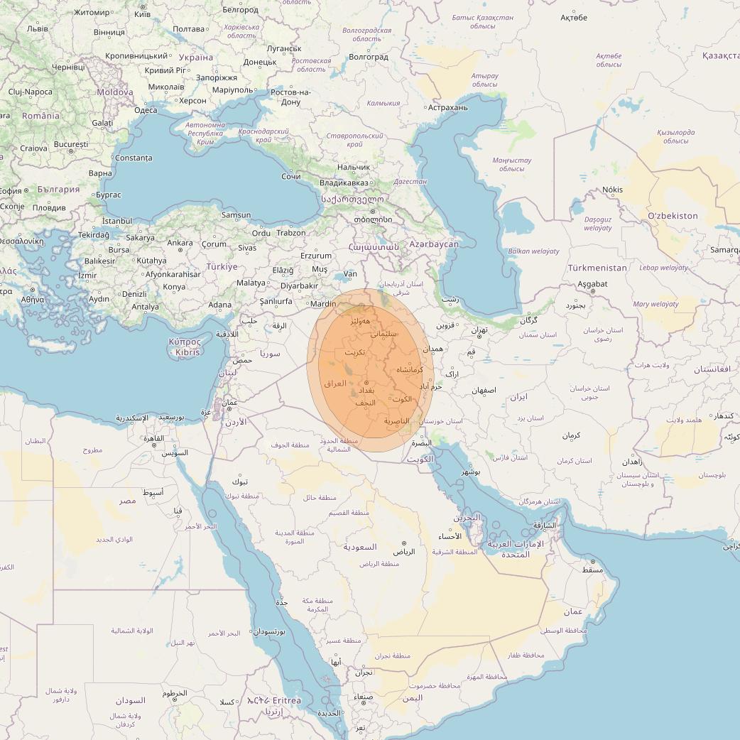 Turksat 4B at 50° E downlink Ka-band S07 User Spot beam coverage map