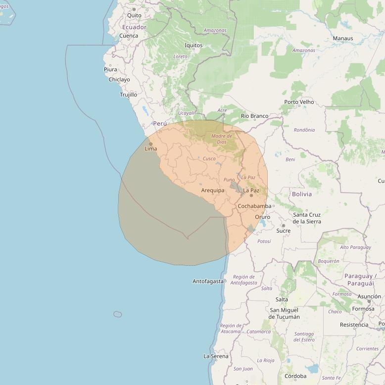 Inmarsat GX2 at 55° W downlink Ka-band S22DL Spot beam coverage map