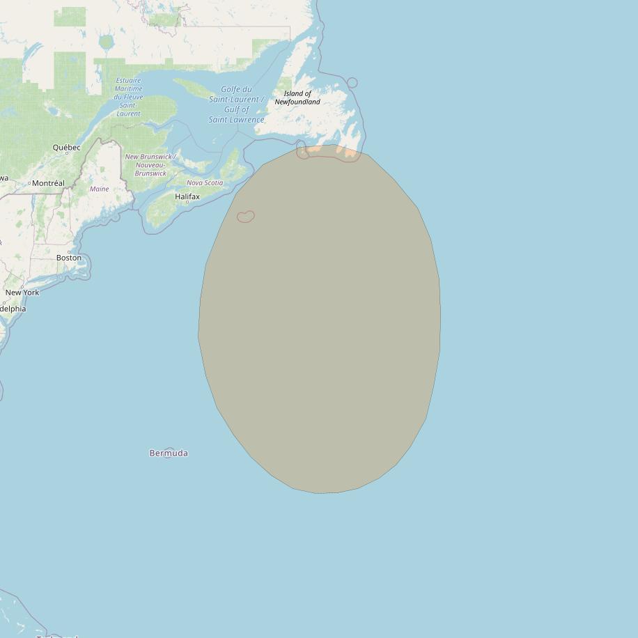 Inmarsat GX2 at 55° W downlink Ka-band S47DL Spot beam coverage map