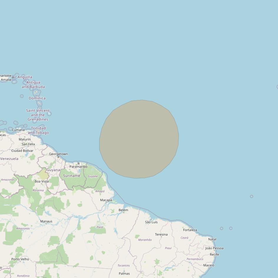 Inmarsat GX2 at 55° W downlink Ka-band S54DL Spot beam coverage map