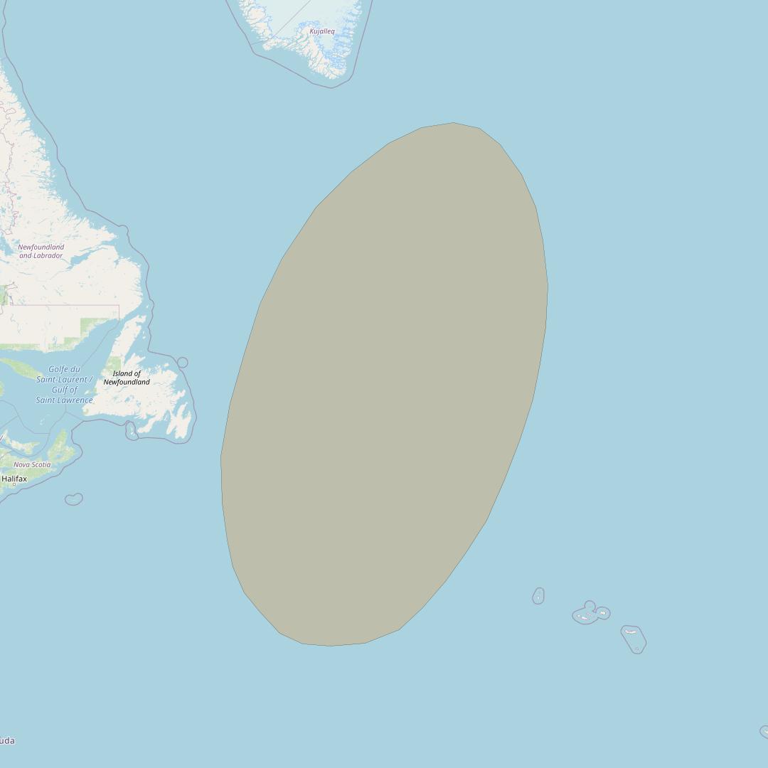 Inmarsat GX2 at 55° W downlink Ka-band S57DL Spot beam coverage map