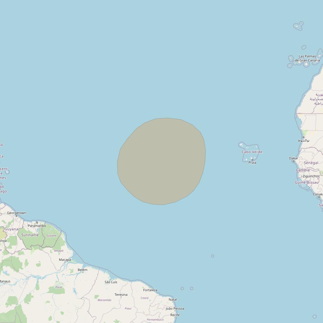 Inmarsat GX2 at 55° W downlink Ka-band S64DL Spot beam coverage map