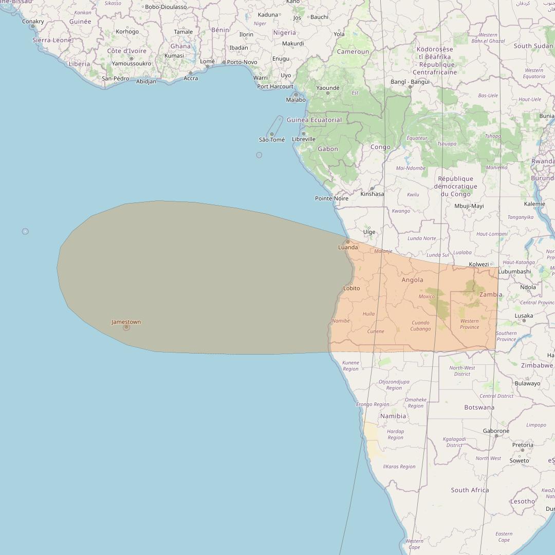 Inmarsat GX2 at 55° W downlink Ka-band S84DL Spot beam coverage map