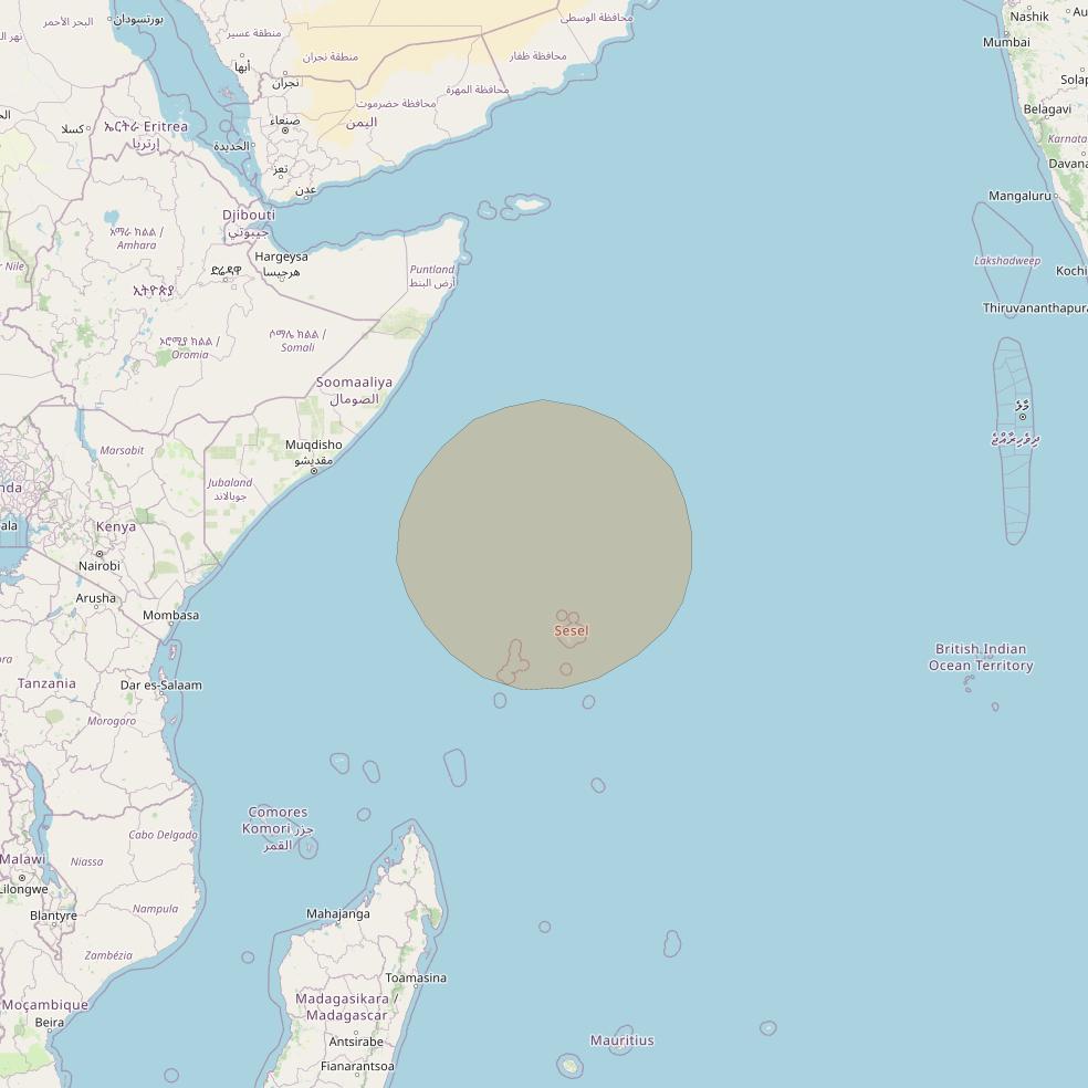 Inmarsat GX1 at 63° E downlink Ka-band S33DL Spot beam coverage map