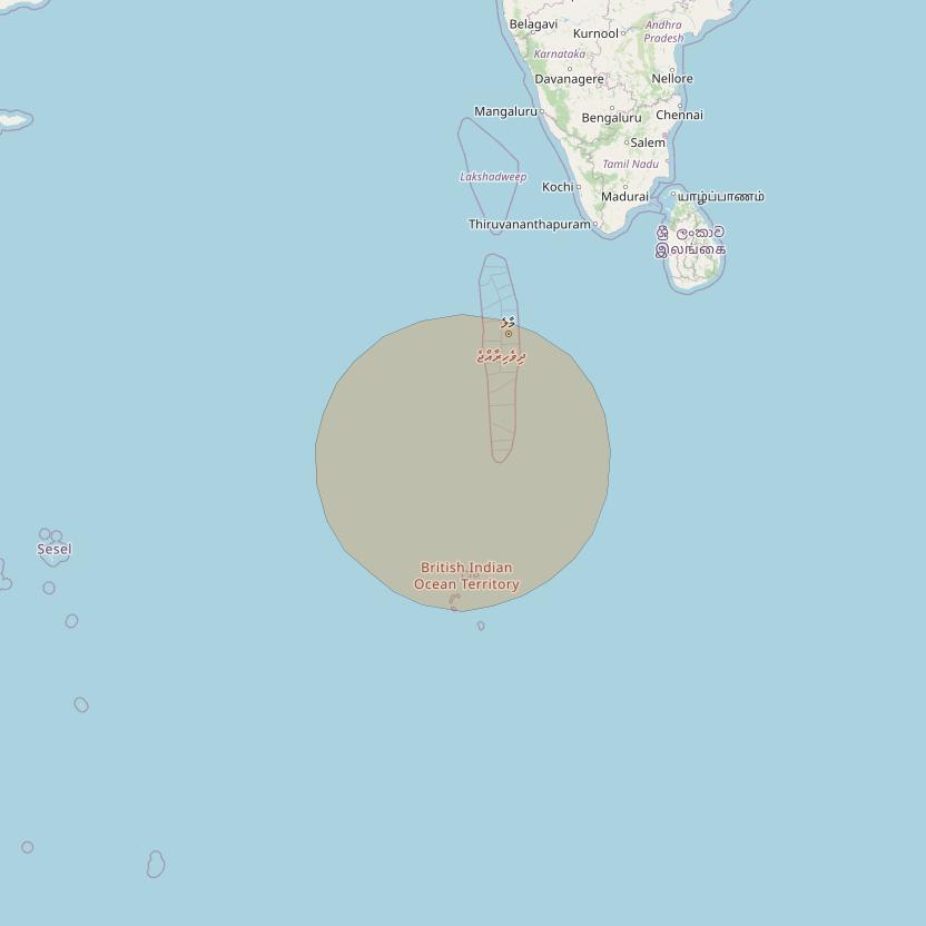 Inmarsat GX1 at 63° E downlink Ka-band S53DL Spot beam coverage map