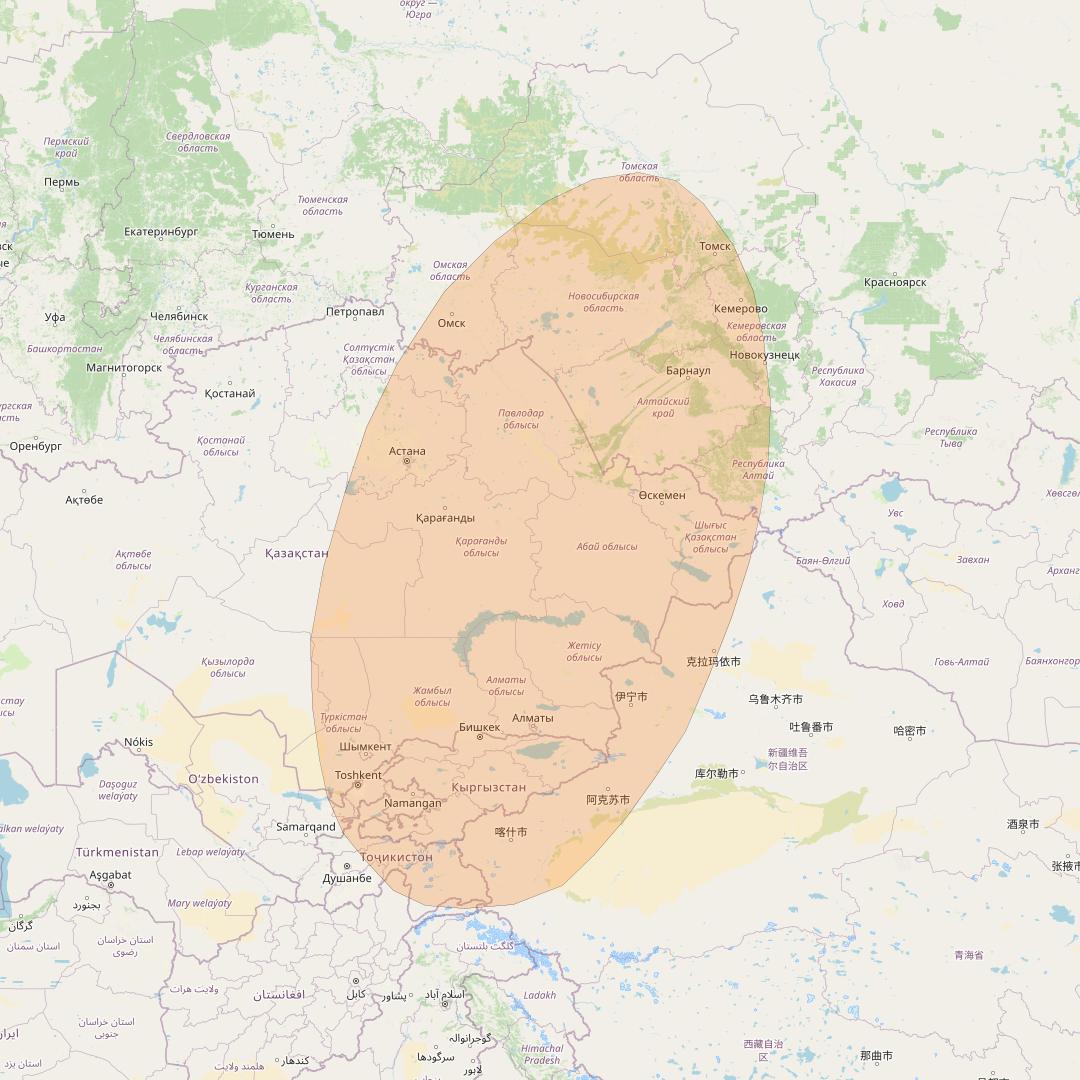 Inmarsat GX1 at 63° E downlink Ka-band S57DL Spot beam coverage map