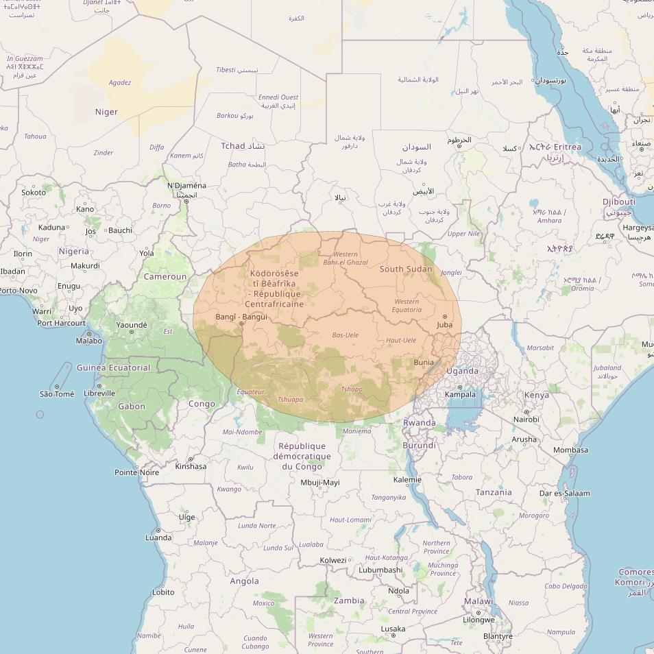 Inmarsat GX1 at 63° E downlink Ka-band S8DL Spot beam coverage map