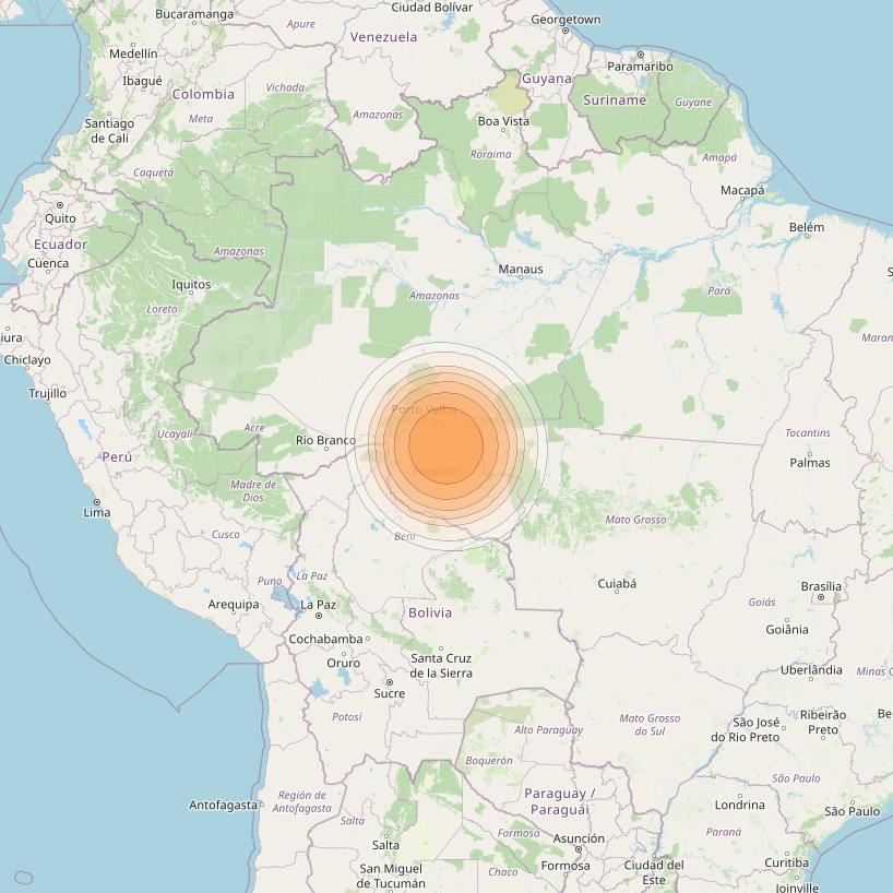 Telstar 19V at 63° W downlink Ka-band TX02 HTS Spot beam coverage map