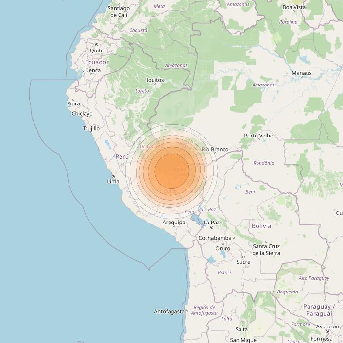 Telstar 19V at 63° W downlink Ka-band TX24 HTS Spot beam coverage map