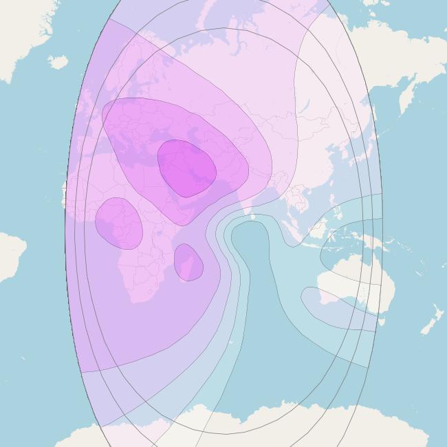 Intelsat 17 at 66° E downlink C-band West Hemi beam coverage map