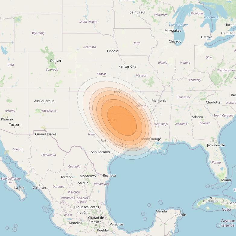 SES 17 at 67° W downlink Ka-band NC16 Spot beam coverage map