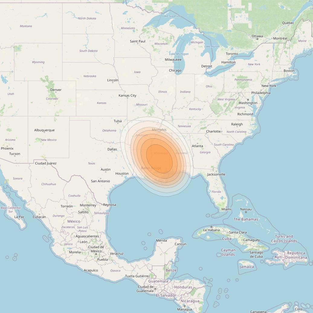 SES 17 at 67° W downlink Ka-band NC17 Spot beam coverage map