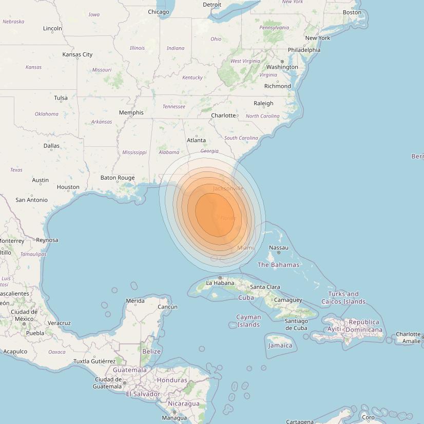 SES 17 at 67° W downlink Ka-band NC24 Spot beam coverage map