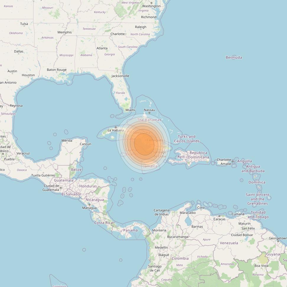 SES 17 at 67° W downlink Ka-band NC37 Spot beam coverage map