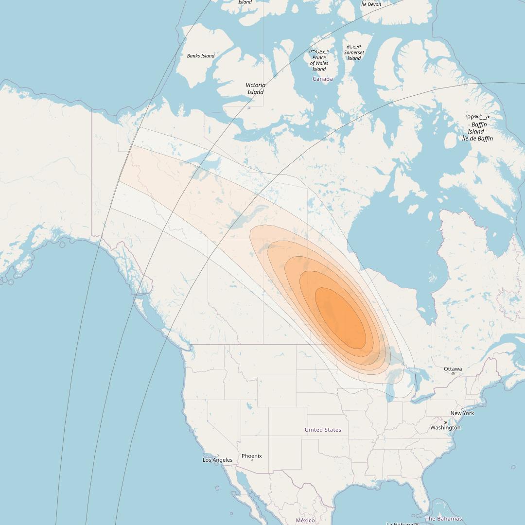 SES 17 at 67° W downlink Ka-band NS08 Spot beam coverage map