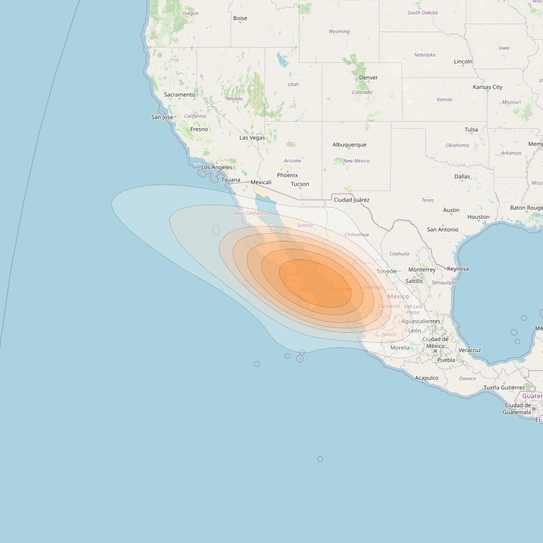 SES 17 at 67° W downlink Ka-band NS25 Spot beam coverage map