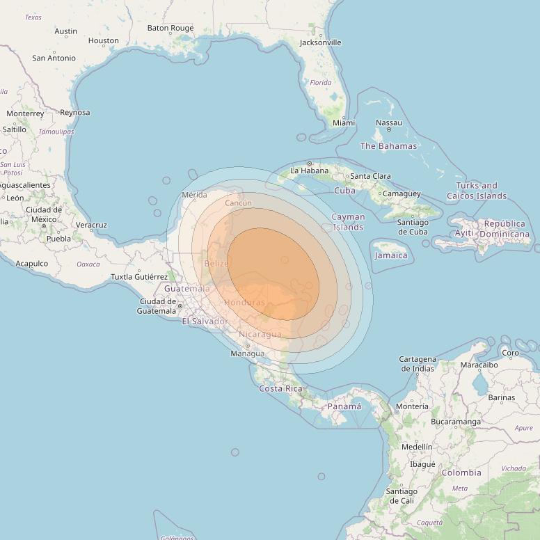 SES 17 at 67° W downlink Ka-band SA03 Spot beam coverage map