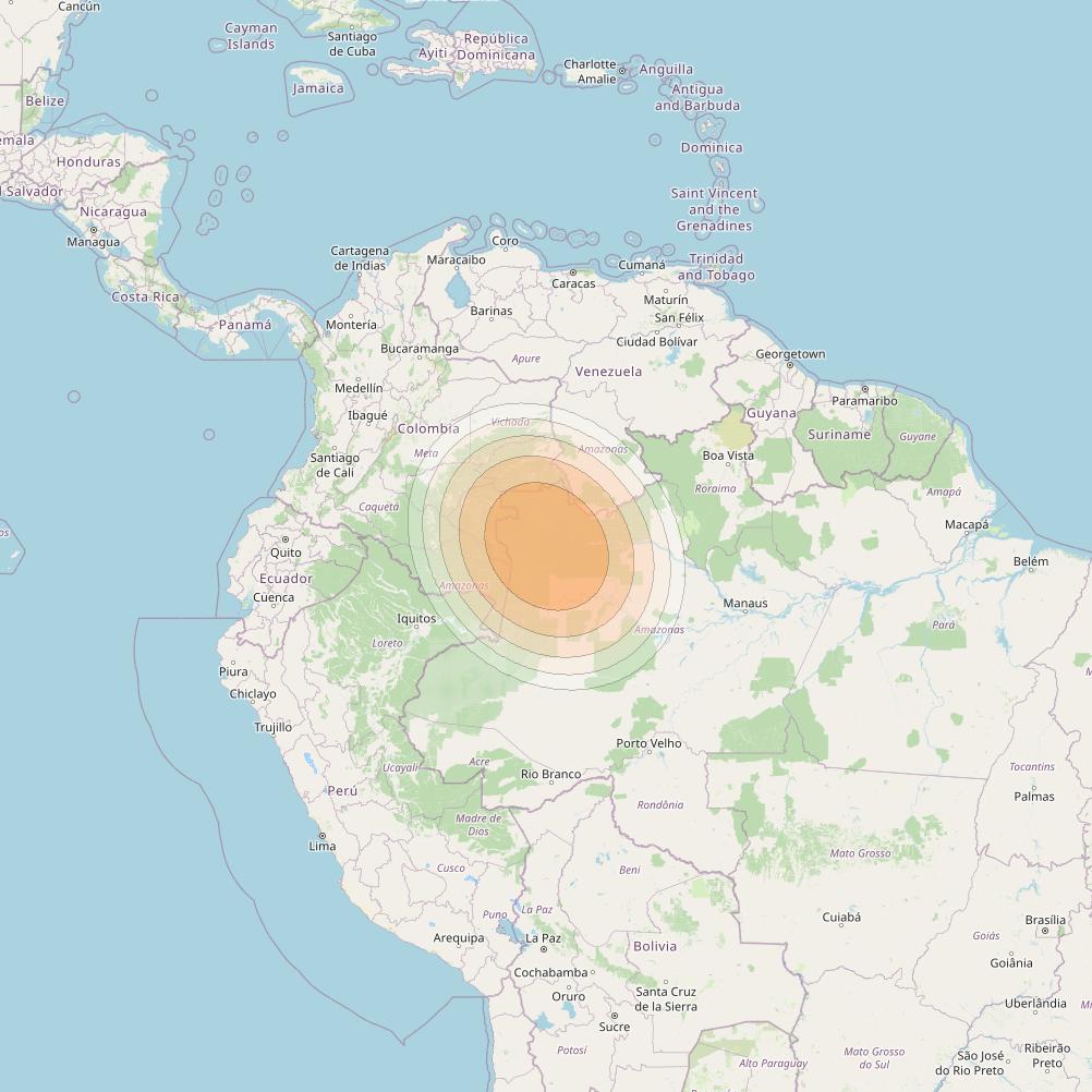 SES 17 at 67° W downlink Ka-band SA22 Spot beam coverage map