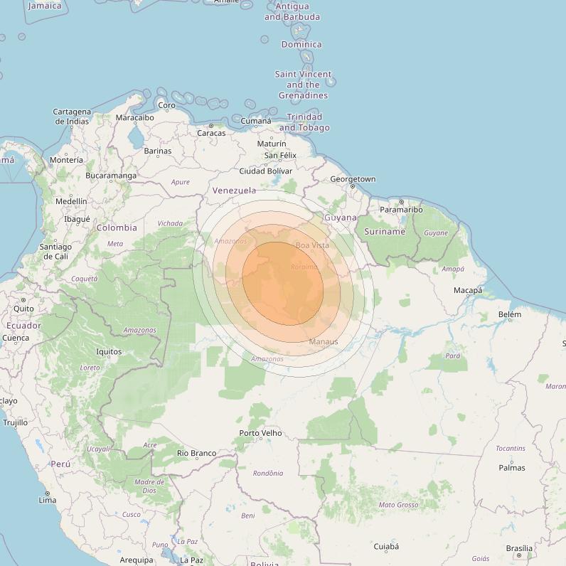 SES 17 at 67° W downlink Ka-band SA23 Spot beam coverage map