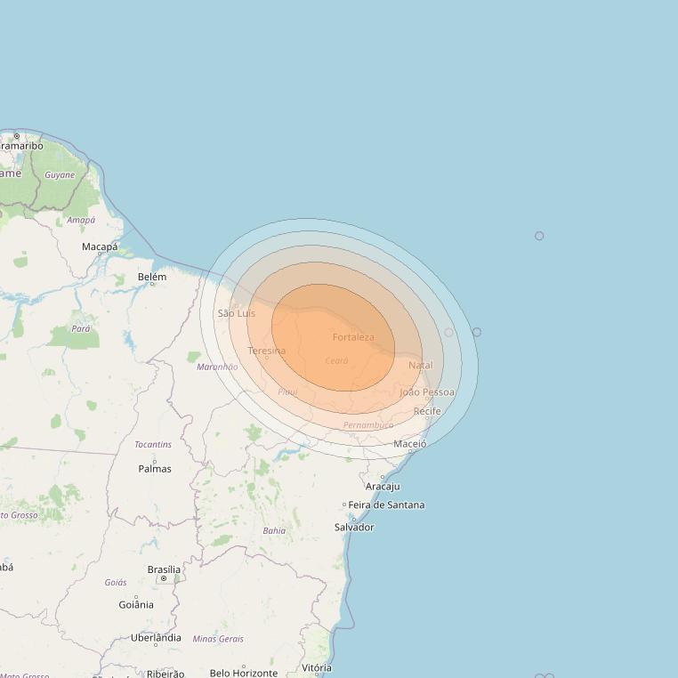 SES 17 at 67° W downlink Ka-band SA31 Spot beam coverage map