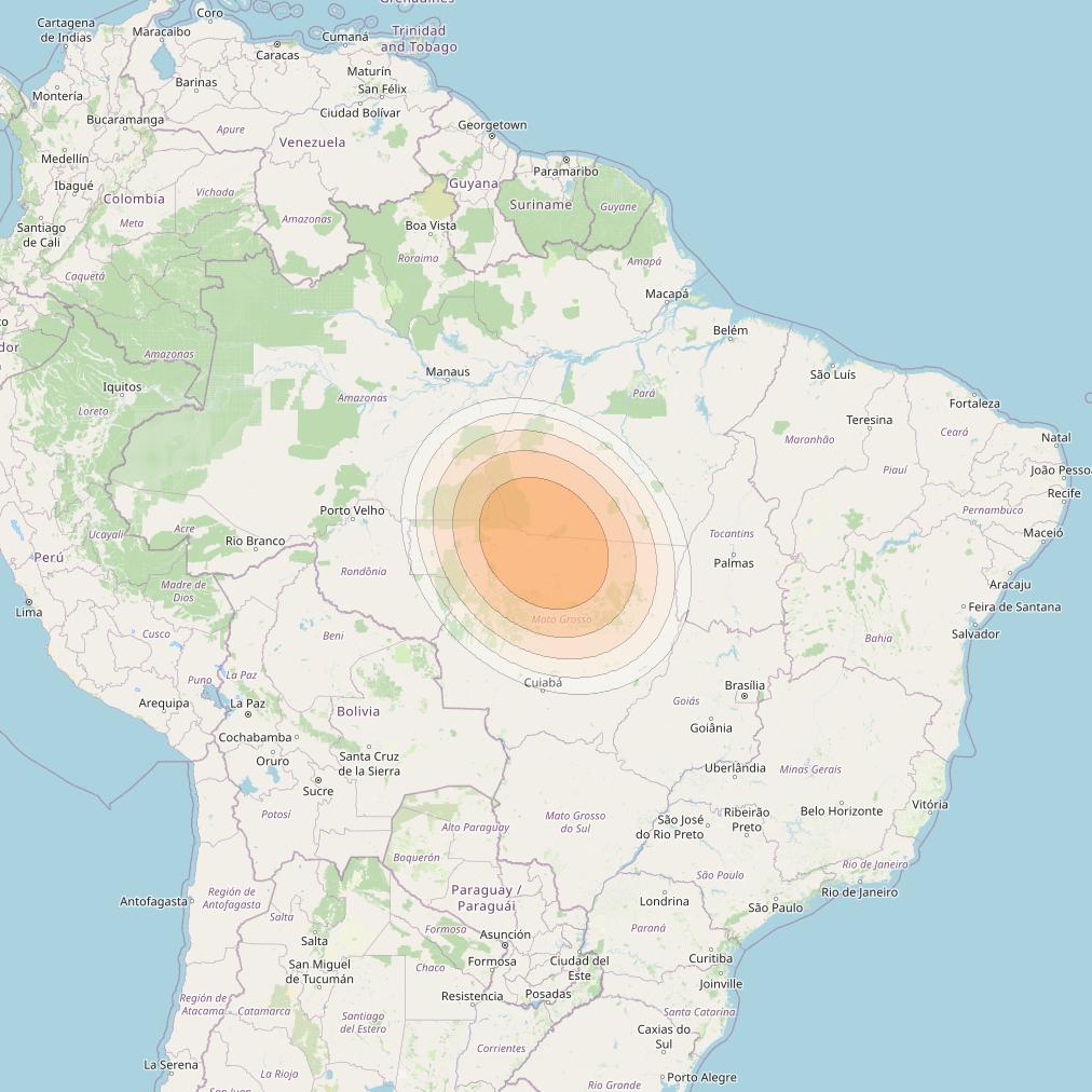 SES 17 at 67° W downlink Ka-band SA34 Spot beam coverage map