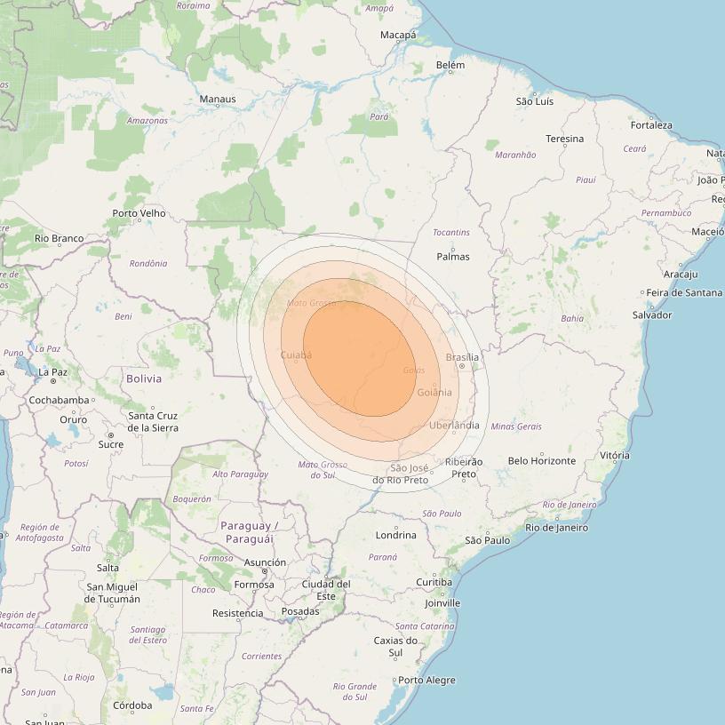 SES 17 at 67° W downlink Ka-band SA39 Spot beam coverage map