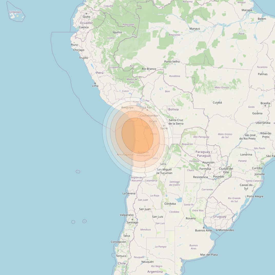 SES 17 at 67° W downlink Ka-band SA41 Spot beam coverage map