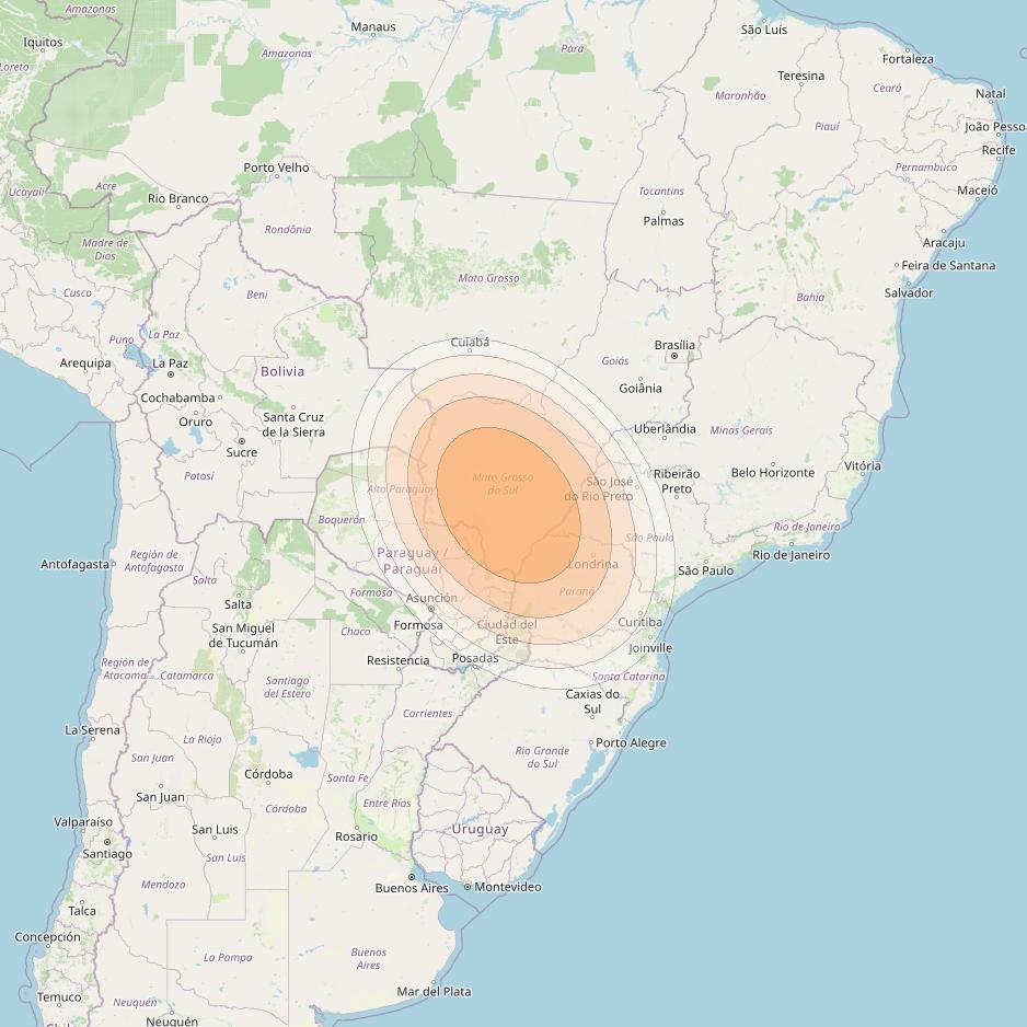 SES 17 at 67° W downlink Ka-band SA43 Spot beam coverage map