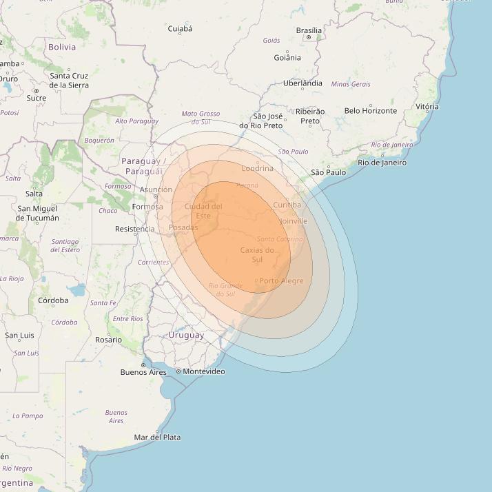 SES 17 at 67° W downlink Ka-band SA48 Spot beam coverage map