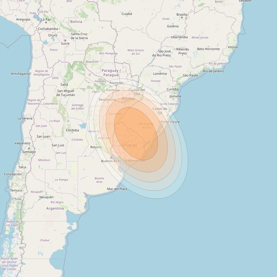 SES 17 at 67° W downlink Ka-band SA51 Spot beam coverage map