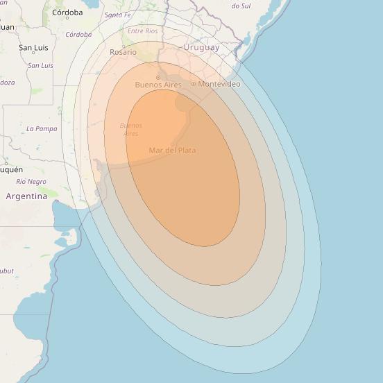 SES 17 at 67° W downlink Ka-band SA54 Spot beam coverage map