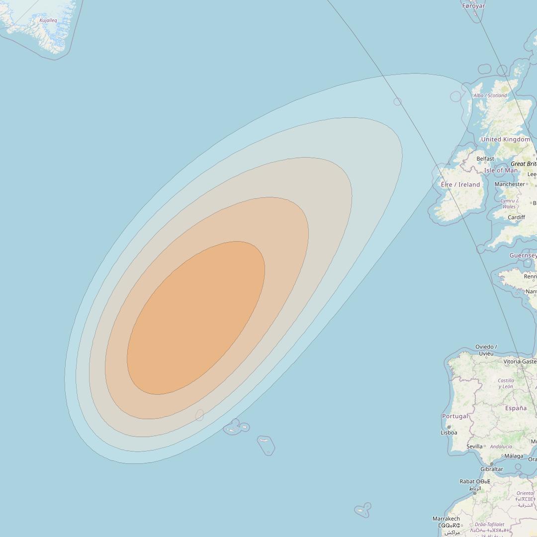 SES 17 at 67° W downlink Ka-band SA65 Spot beam coverage map