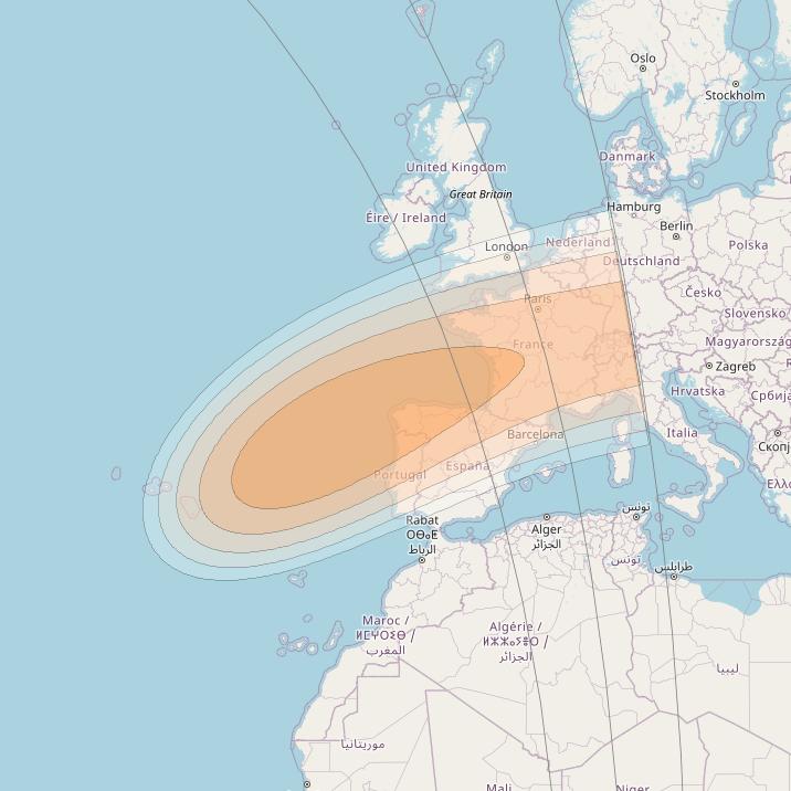 SES 17 at 67° W downlink Ka-band SA73 Spot beam coverage map