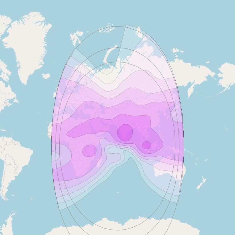 Intelsat 20 at 69° E downlink C-band Landmass (LMCH) beam coverage map