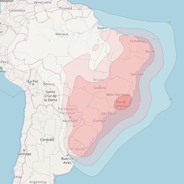 Star One C4 at 70° W downlink Ku-band Brazil beam coverage map