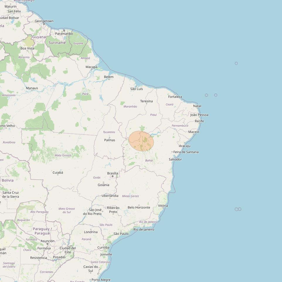 SGDC 1 at 75° W downlink Ka-band Spot13 User beam coverage map