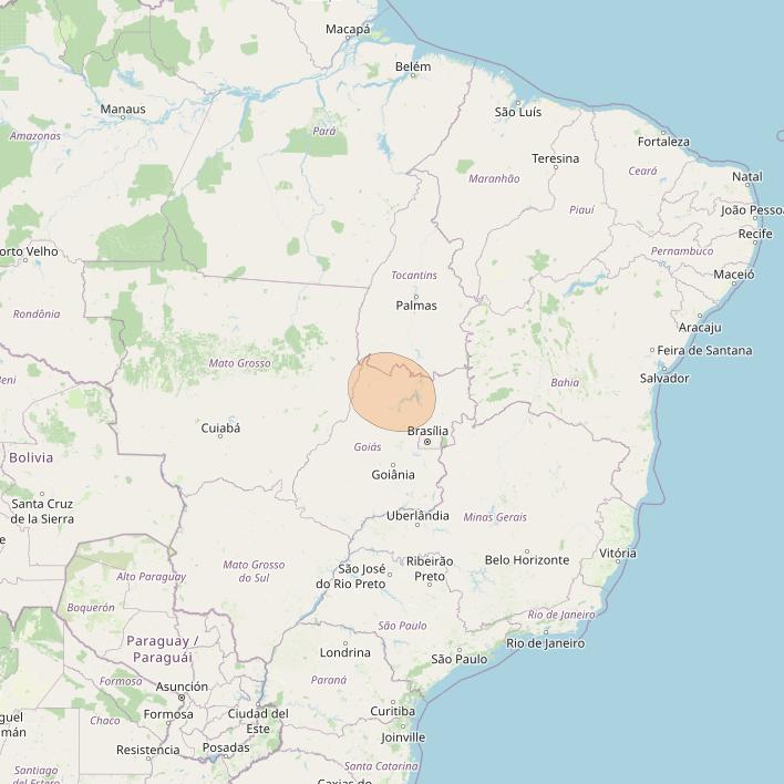 SGDC 1 at 75° W downlink Ka-band Spot19 User beam coverage map