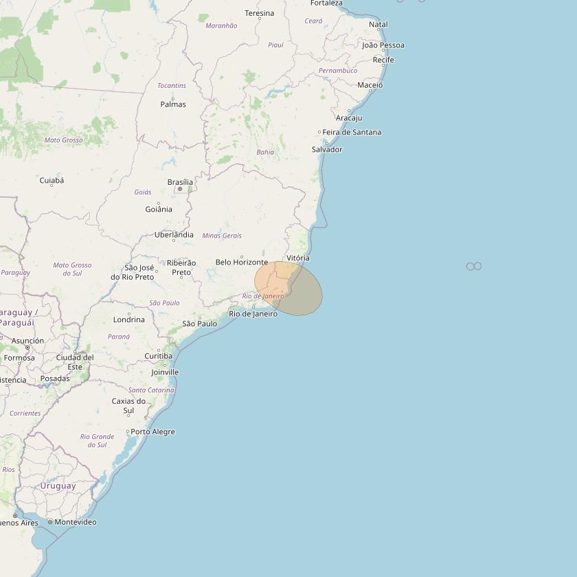 SGDC 1 at 75° W downlink Ka-band Spot32 User beam coverage map