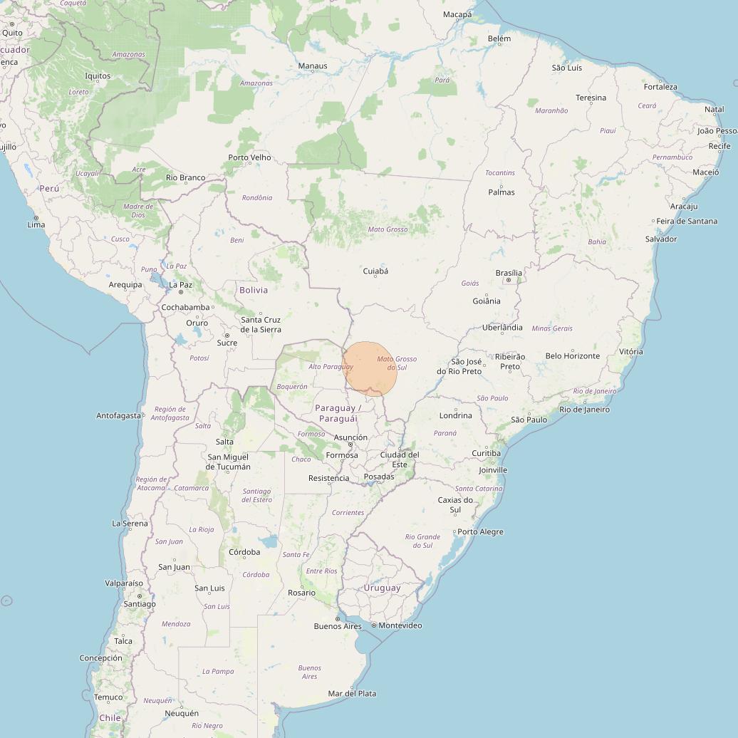 SGDC 1 at 75° W downlink Ka-band Spot38 User beam coverage map