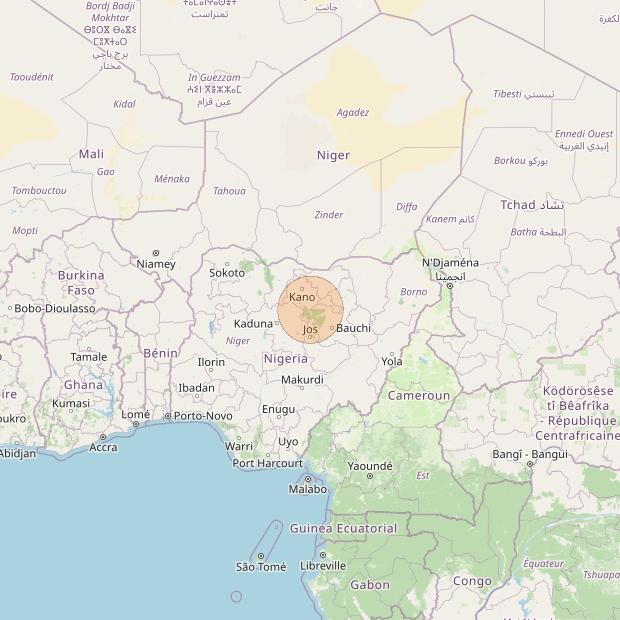 Eutelsat Konnect at 7° E downlink Ka-band AF08 User Spot beam coverage map