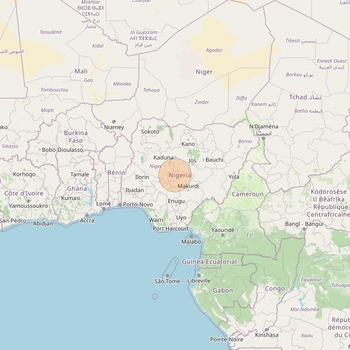 Eutelsat Konnect at 7° E downlink Ka-band AF11 User Spot beam coverage map