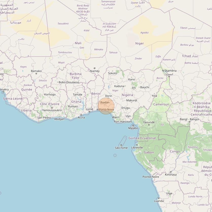 Eutelsat Konnect at 7° E downlink Ka-band AF12 User Spot beam coverage map