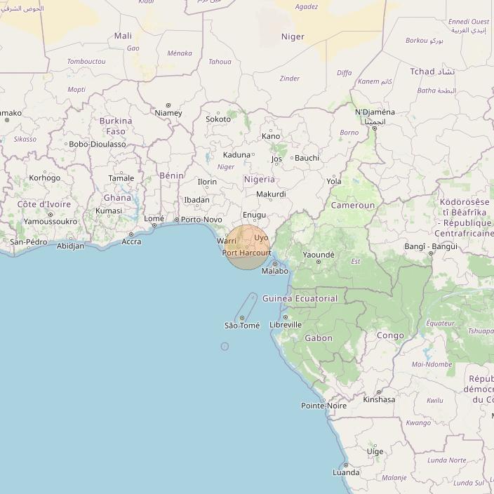 Eutelsat Konnect at 7° E downlink Ka-band AF16 User Spot beam coverage map