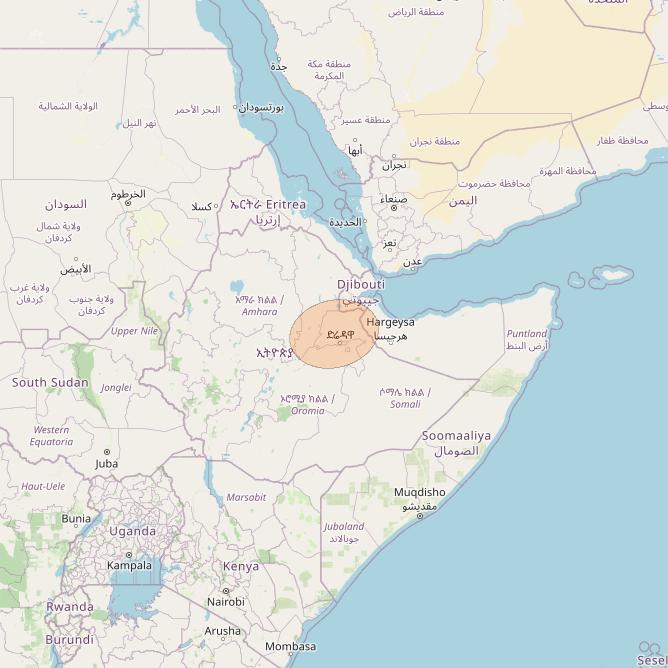 Eutelsat Konnect at 7° E downlink Ka-band AF22 User Spot beam coverage map