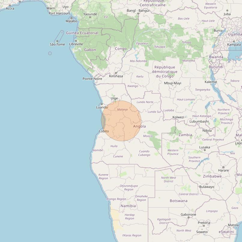 Eutelsat Konnect at 7° E downlink Ka-band AF42 User Spot beam coverage map