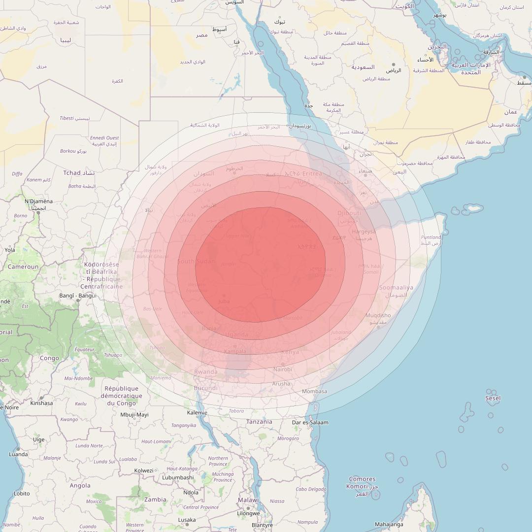 Eutelsat 7C at 7° E downlink Ku-band Steerable beam coverage map